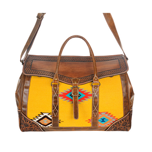 Saddle blanket top duffle bag