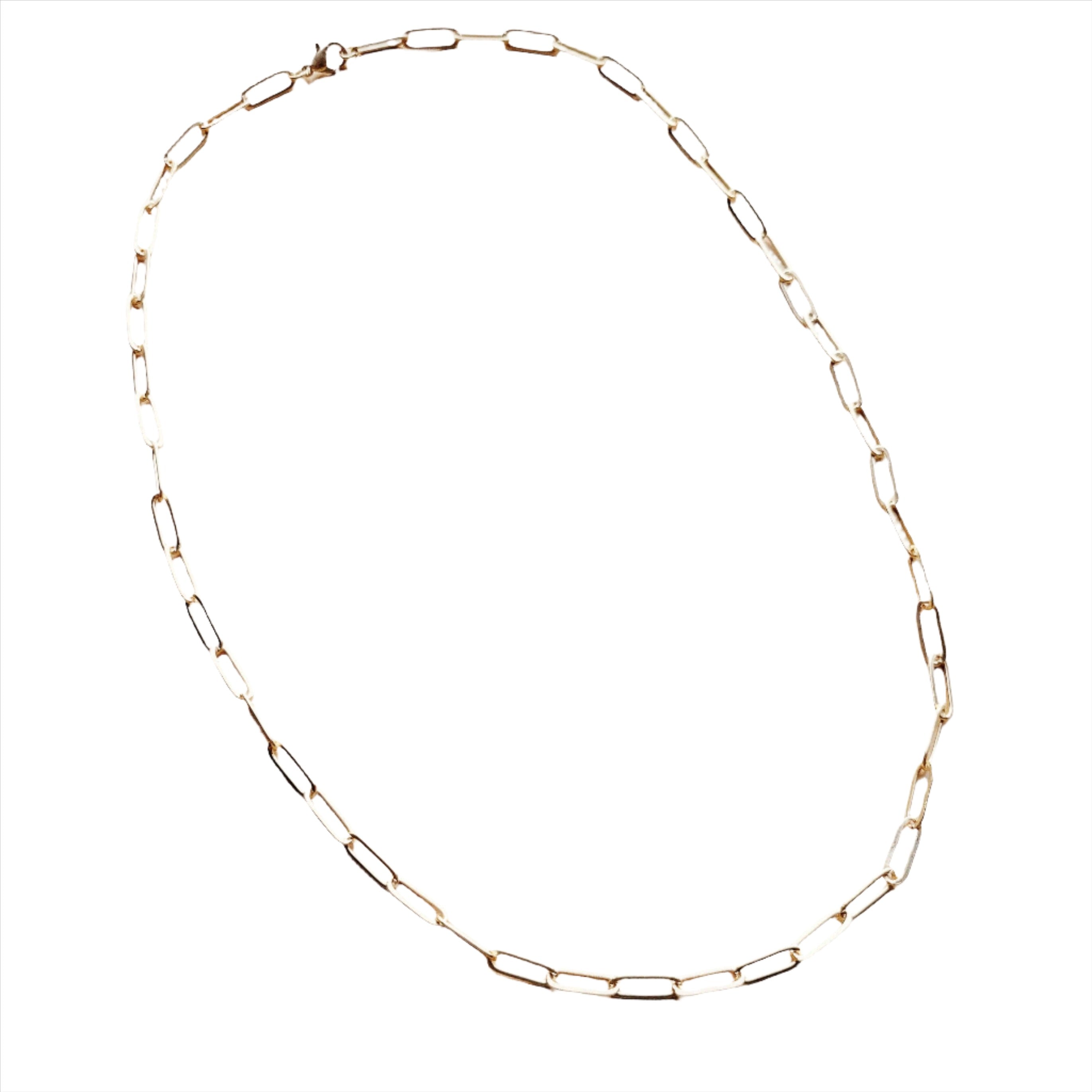 Matte Gold Large Chain Link Layering Necklace-24 inches 255o: Gold