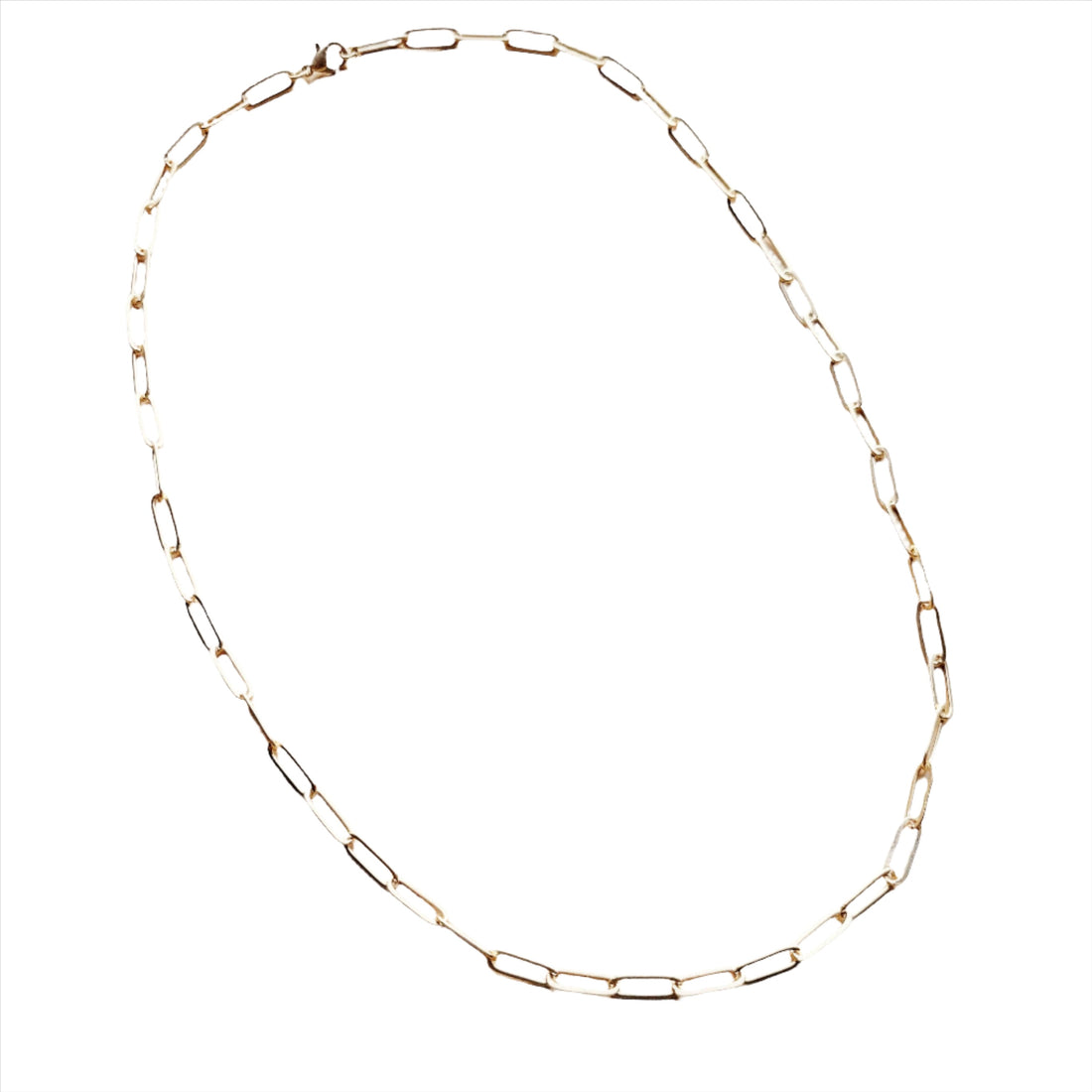 Matte Gold Large Chain Link Layering Necklace-24 inches 255o: Gold