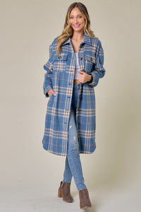 Kenzie Brushed Flannel Long Jacket