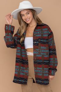 Aztec Oversized Shirt Jacket