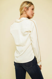 Piping Detail Tencel Shirt
