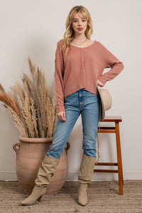 Back Button Sweater-Siena