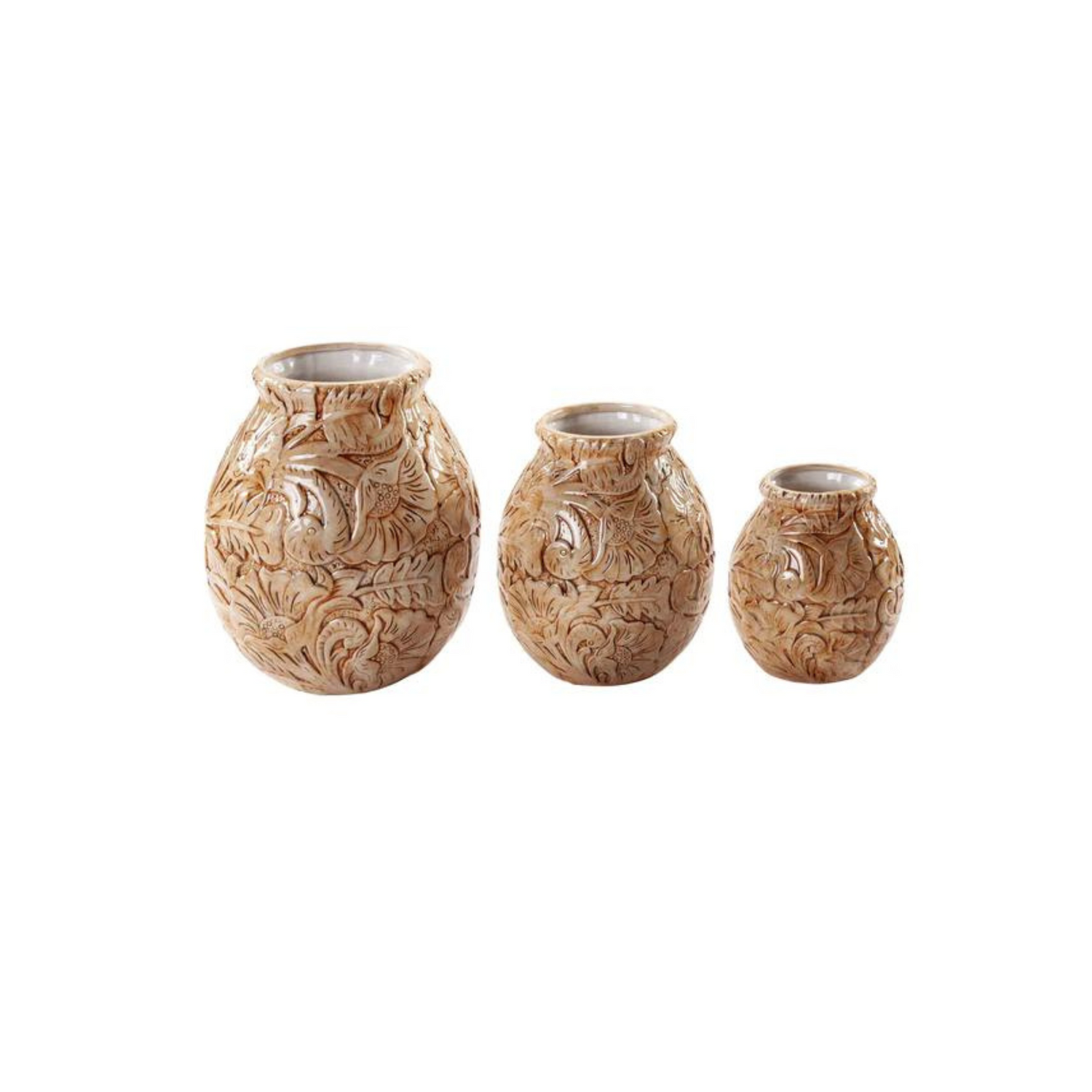 Chestnut Tooled Leather Vase