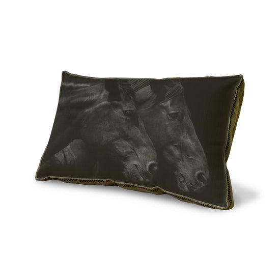 23 x 15 Decorative Pillow Pair of Horses Knife Edge