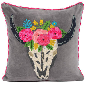 Flower Skull Pillow