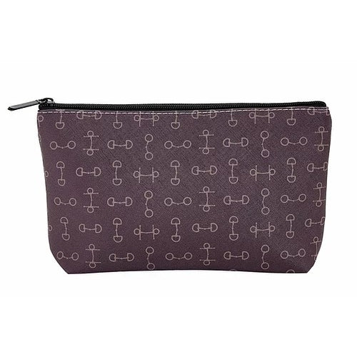Lila Small Brown Snaffle Bit Cosmetic Pouch