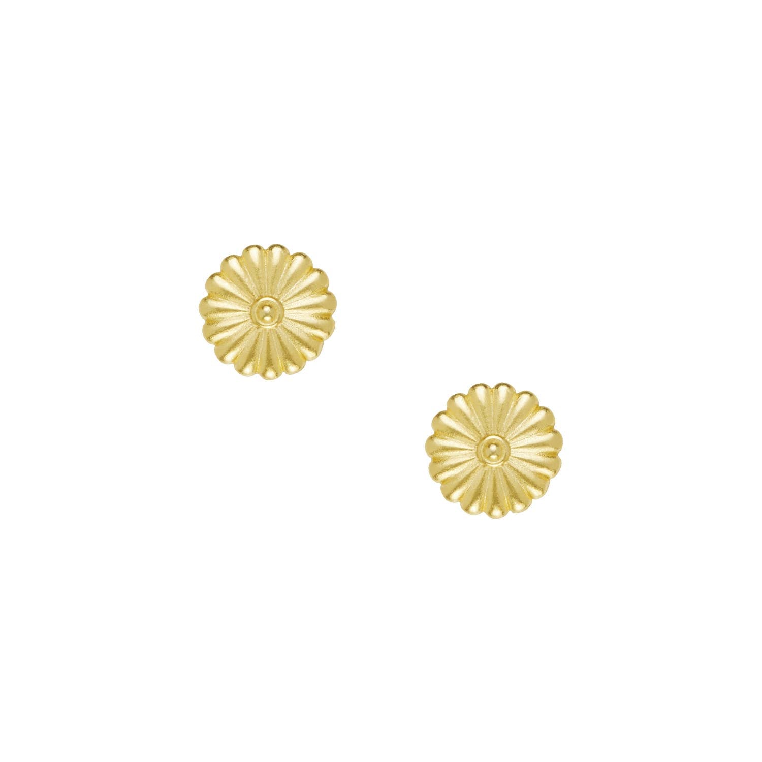 Gold Small Concho Post Earrings