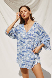 Oceans Away Tie Detail Tunic Shirt