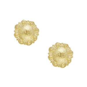 Gold Ball-Edged Concho Earrings