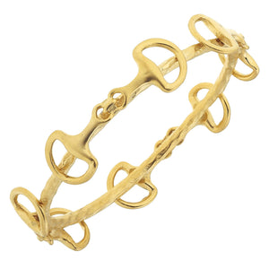 Gold Horse Bit Bangle Bracelet