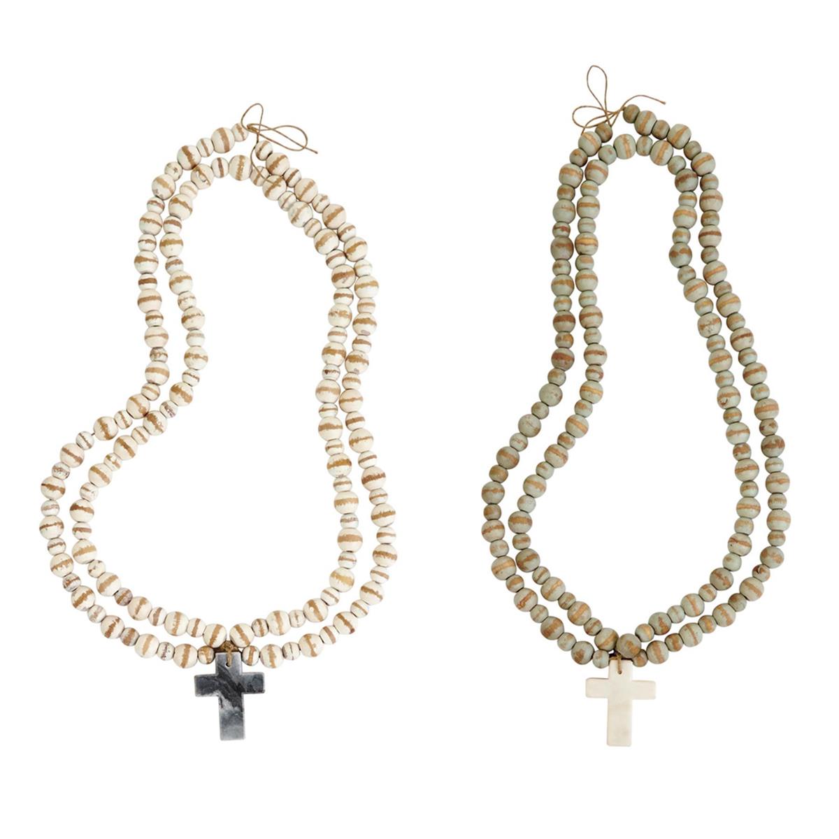 Gray Marble Cross Beads