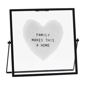 Family Makes Home Glass Plaque