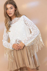 Miley Lace Sequin Fringe Dress