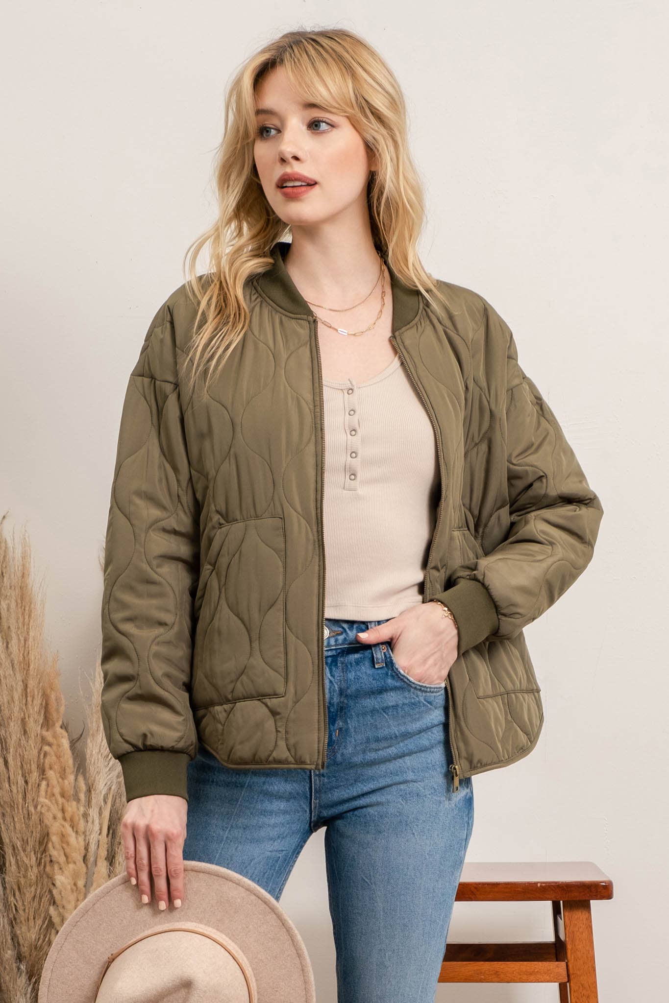 Piper Quilted Jacket Olive