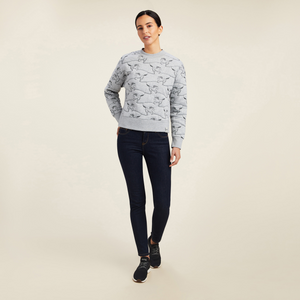 Ariat Womens Contour Equine Crew Sweatshirt Heather Grey