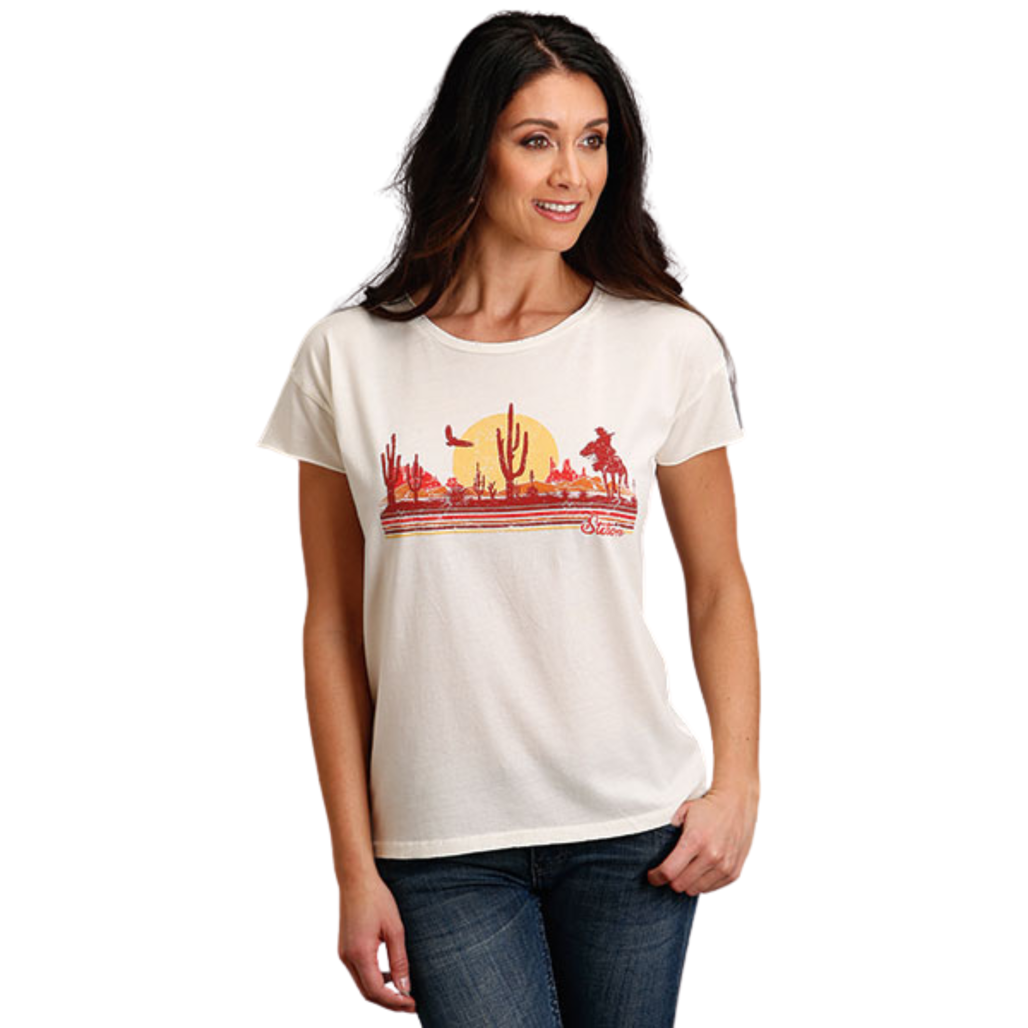 Stetson Womens Desert Sunrise Graphic T-Shirt