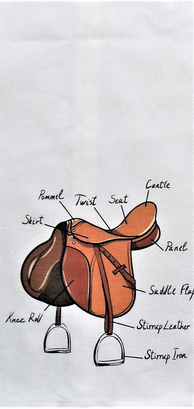 Saddle Hand Equestrian Towel White