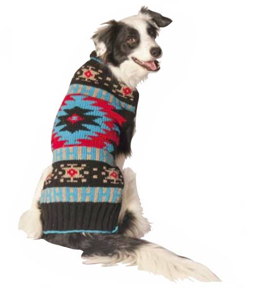 Black Southwest Shawl Dog Sweater