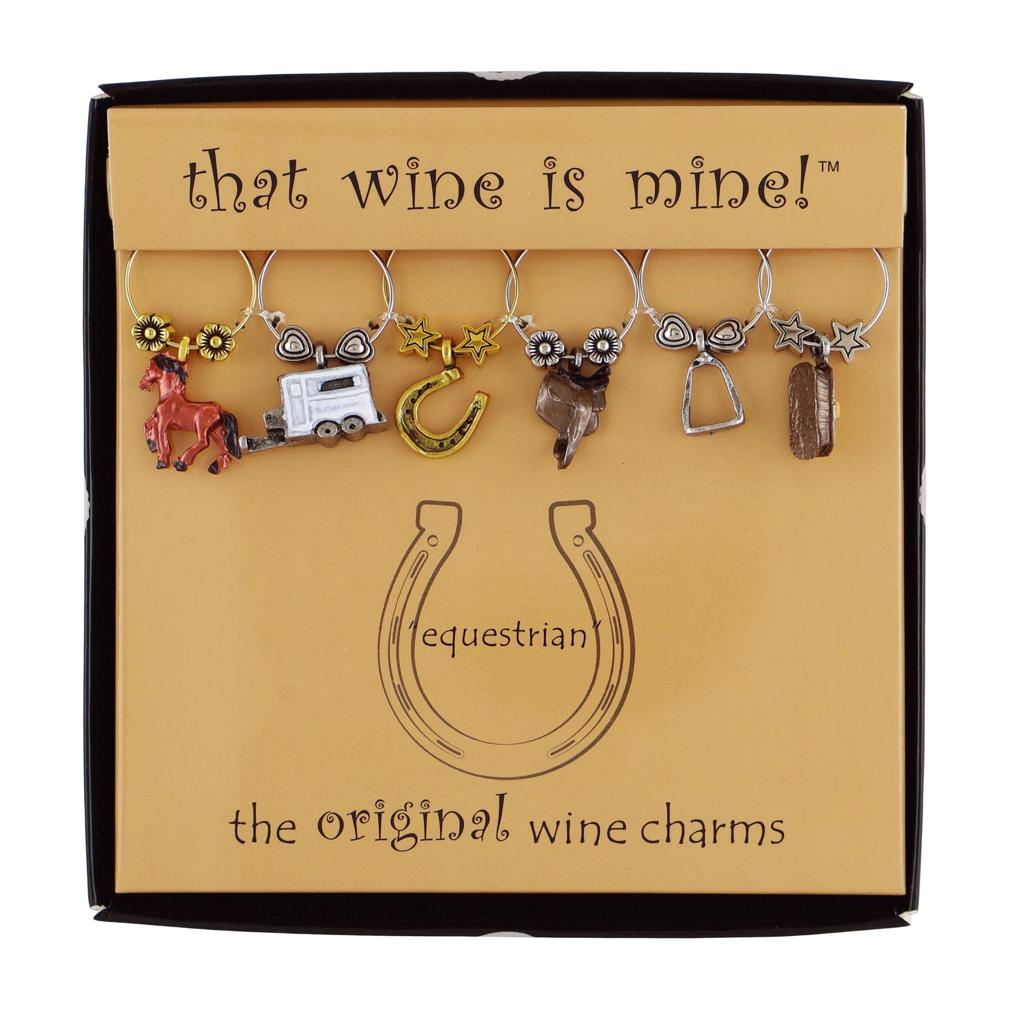 Equestrian Painted Wine Charms