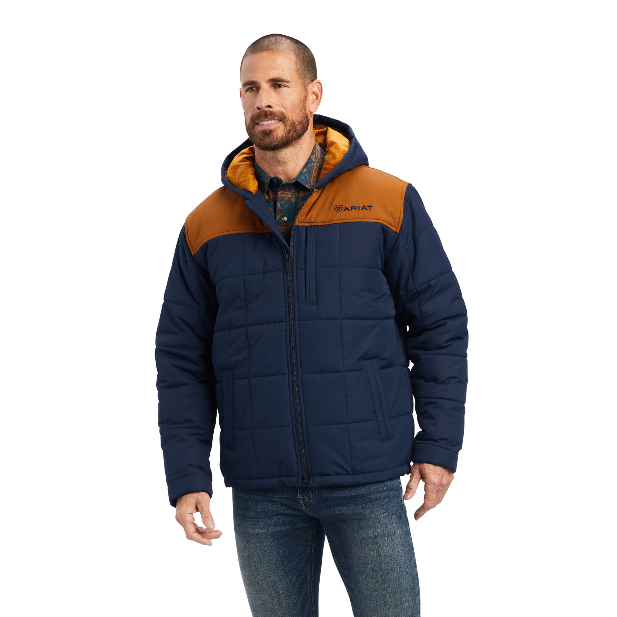 Ariat Mens Crius Hooded Insulated Jacket Navy