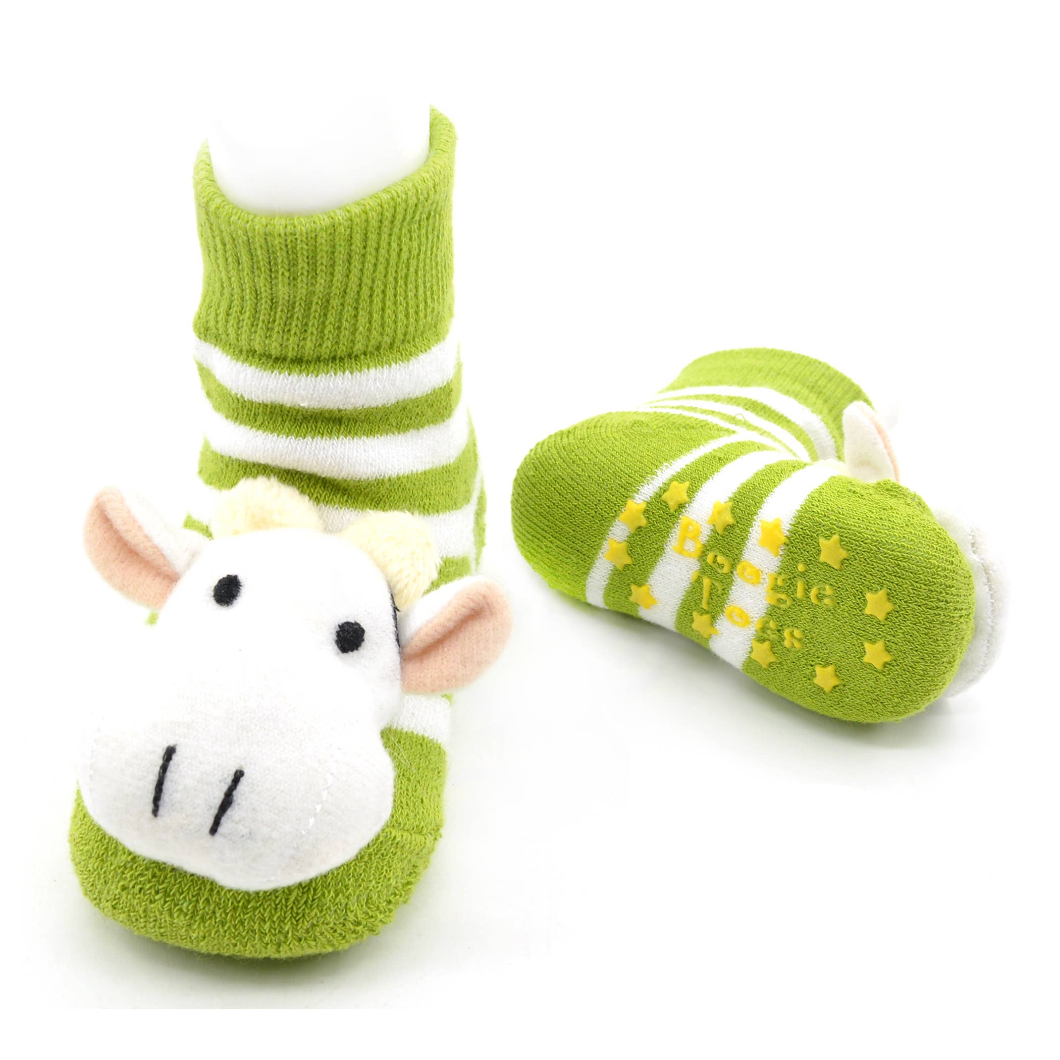 Green Cow Boogie Toes Rattle Socks