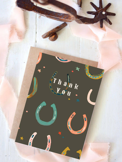 Western Horseshoe Thank You Card