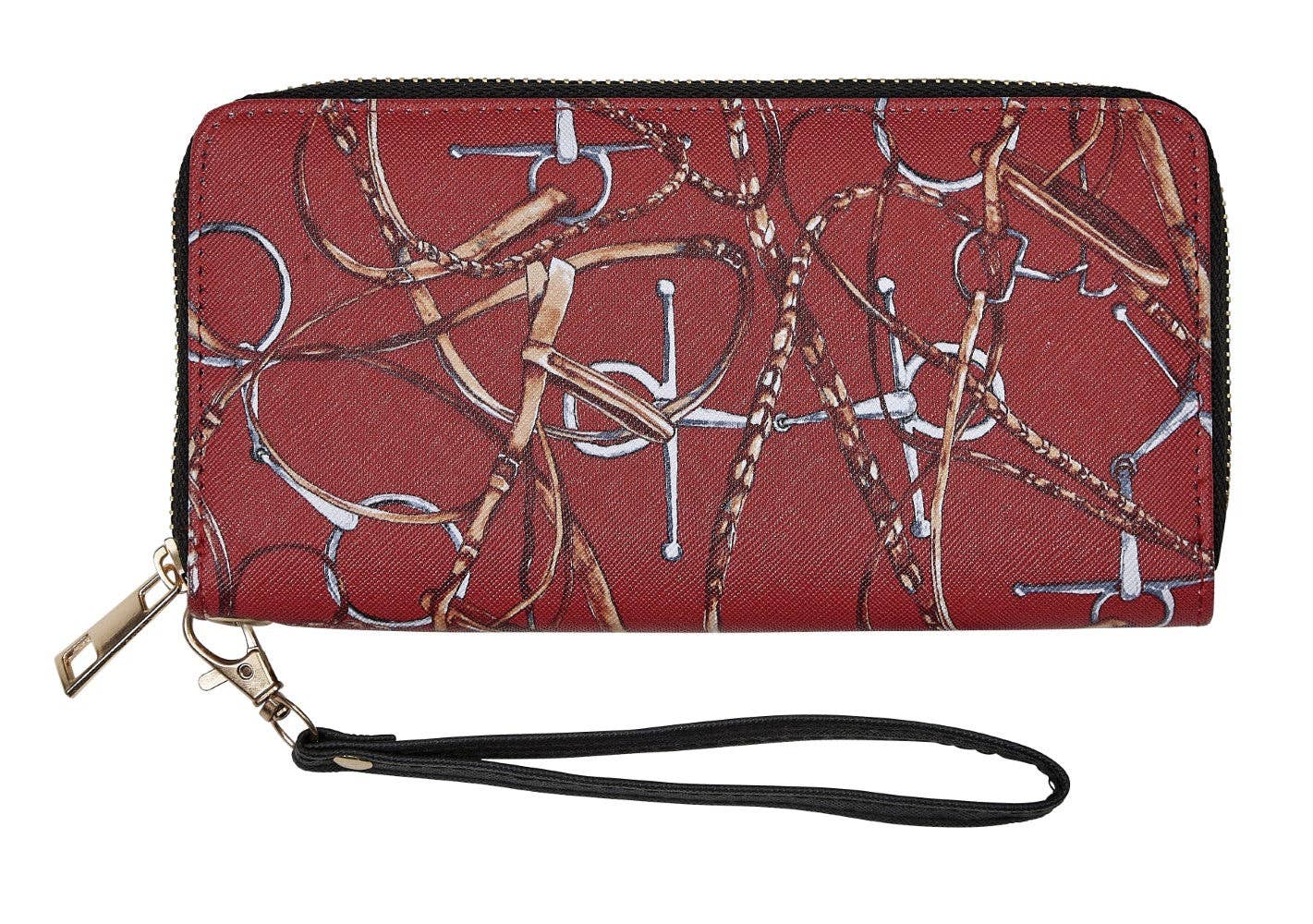 AWST Int'l "Lila" Snaffle Bridle Clutch Wallet: Red