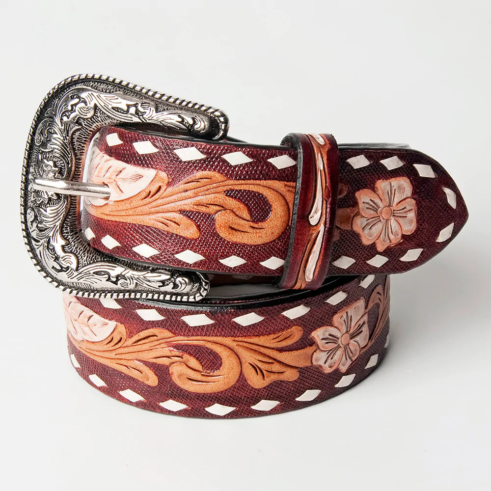 Daphne Floral Tooled Leather Belt