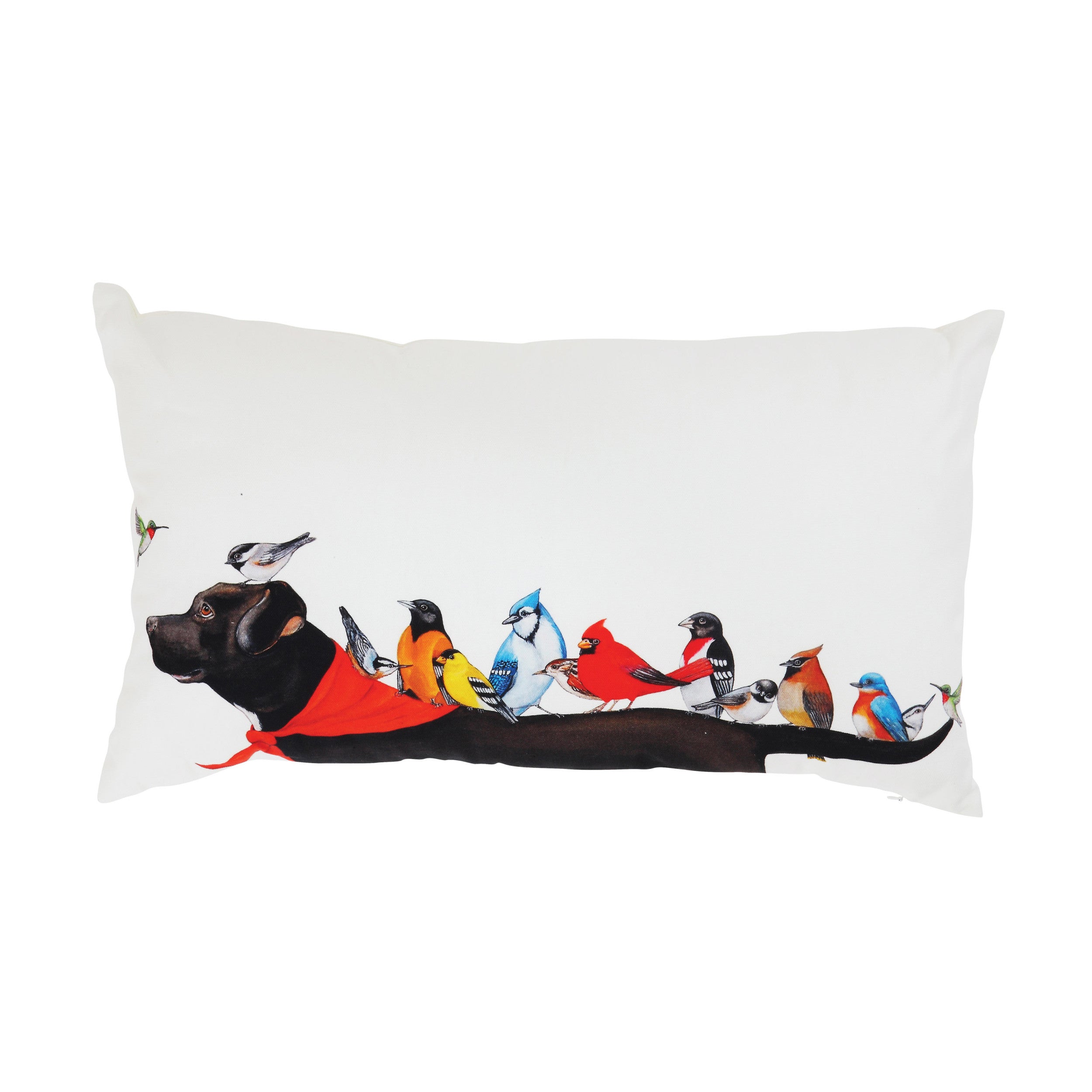 Lumbar Pillow with Birds on Dog