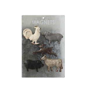 Pewter Animal Magnets on Card, Set of 5