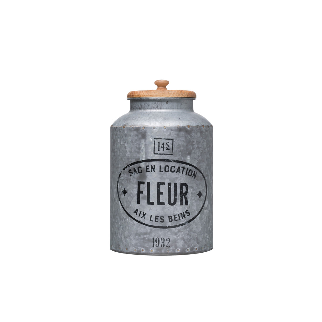 Fleur Decorative Container with Wood Lid
