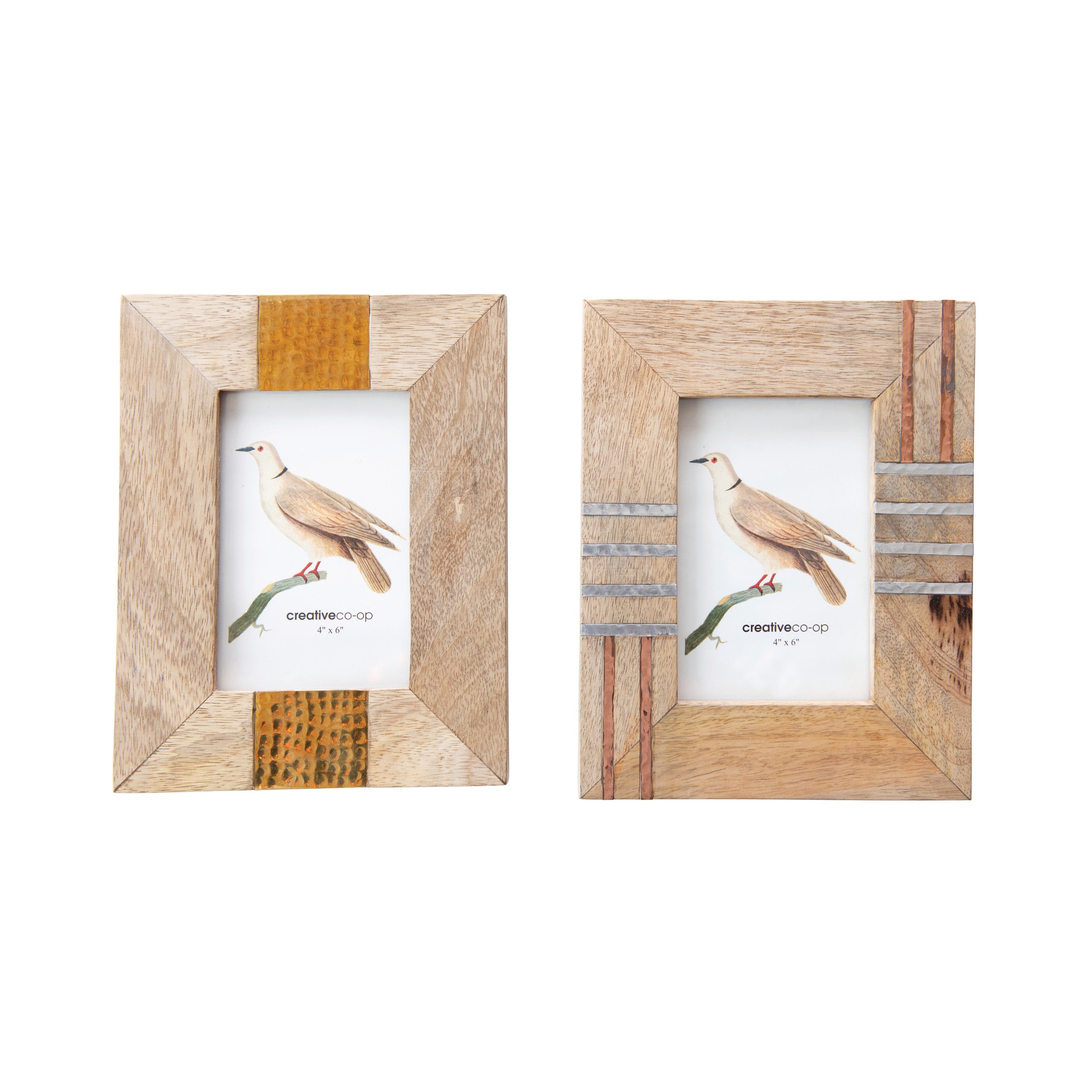 Photo Frame with Hammered Metal Inlay, 2 Styles