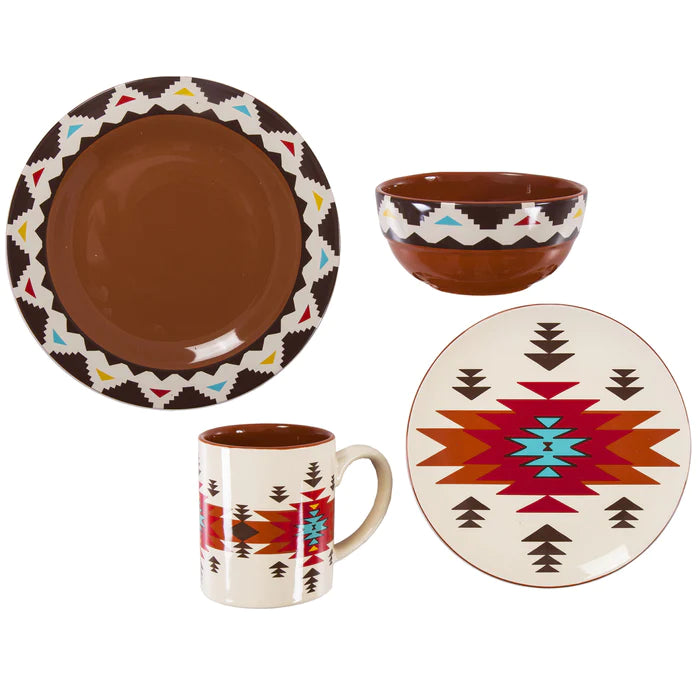 Del Sol Aztec 16Pc Ceramic Dinnerwear Set