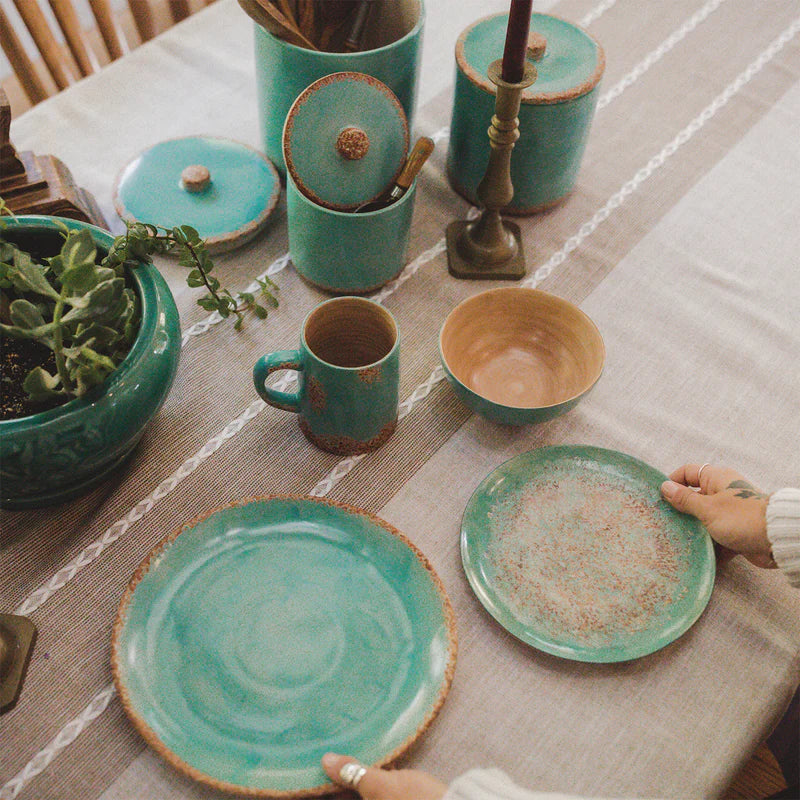 Patina Turquoise Ceramic Serving Platter