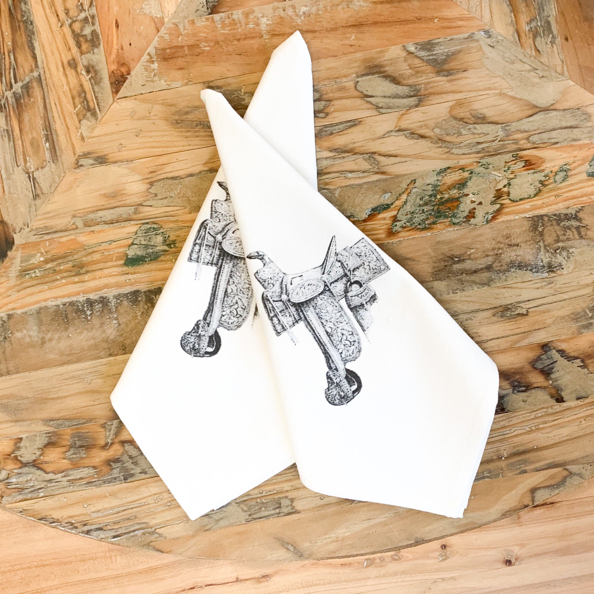 Western Saddle Flour Sack Dinner Napkin