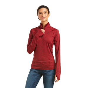 Ariat Womens Lowell 2.0 1/4 Zip Rhubarb Doodle
