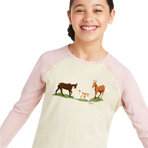 Ariat Girls Pasture T-Shirt Oatmeal Heather