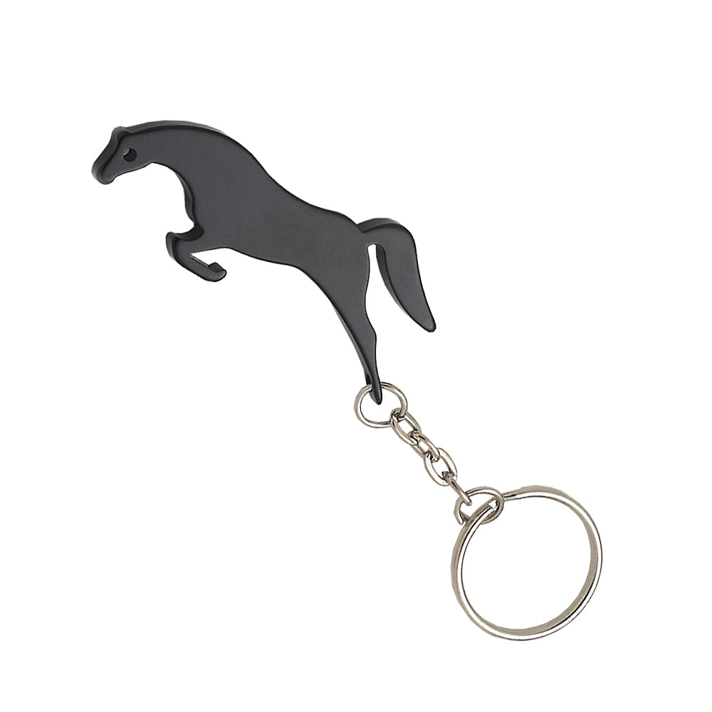 Black Jumper Horse Key Chain &amp; Bottle Opener