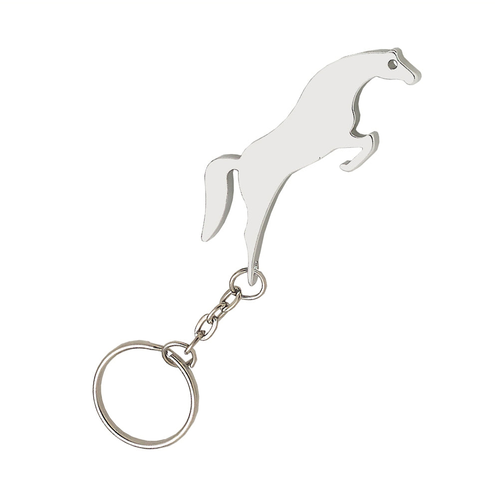 Silver Jumper Horse Key Chain & Bottle Opener
