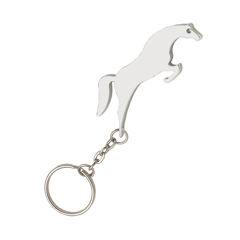 Silver Jumper Horse Key Chain &amp; Bottle Opener