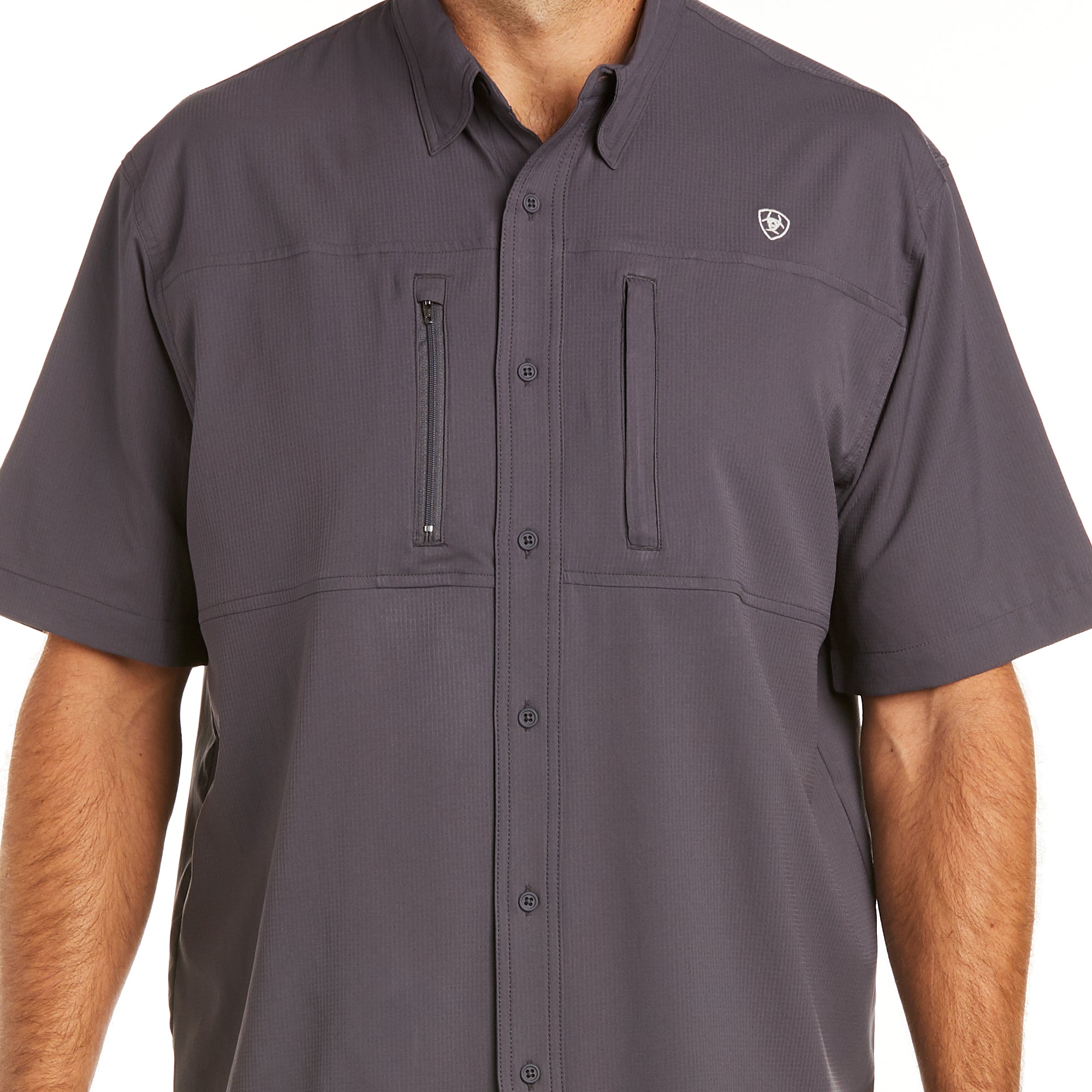 Ariat Mens Venttek Classic Short Sleeve Shirt Charcoal