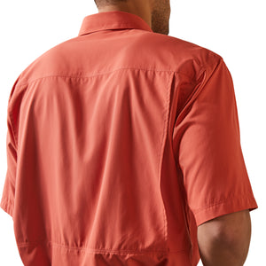 Ariat Mens Venttek Outbound Short Sleeve Shirt-Burnt Sienna