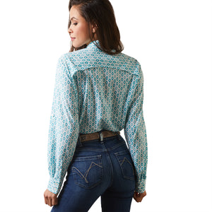 Ariat Womens Venttek Long Sleeve Shirt-Sea Breeze Print