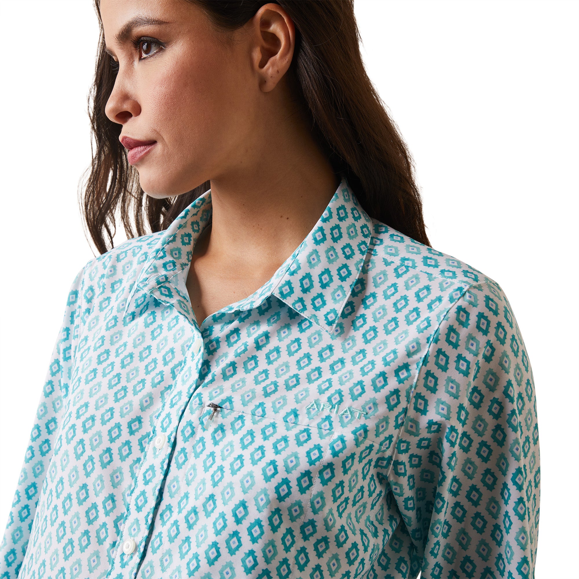 Ariat Womens Venttek Long Sleeve Shirt-Sea Breeze Print