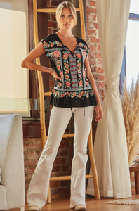 Mariposa Embroidered Top