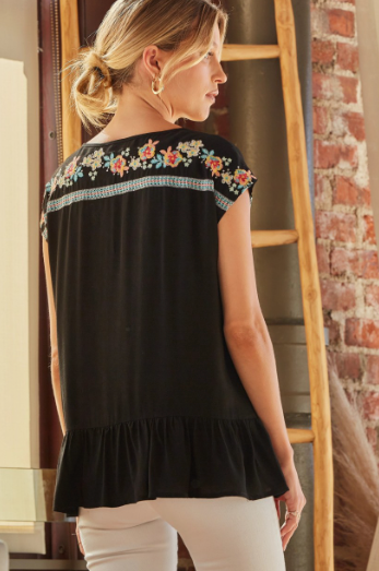 Mariposa Embroidered Top