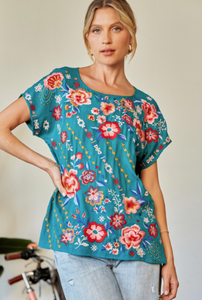 Provence Embroidered Top