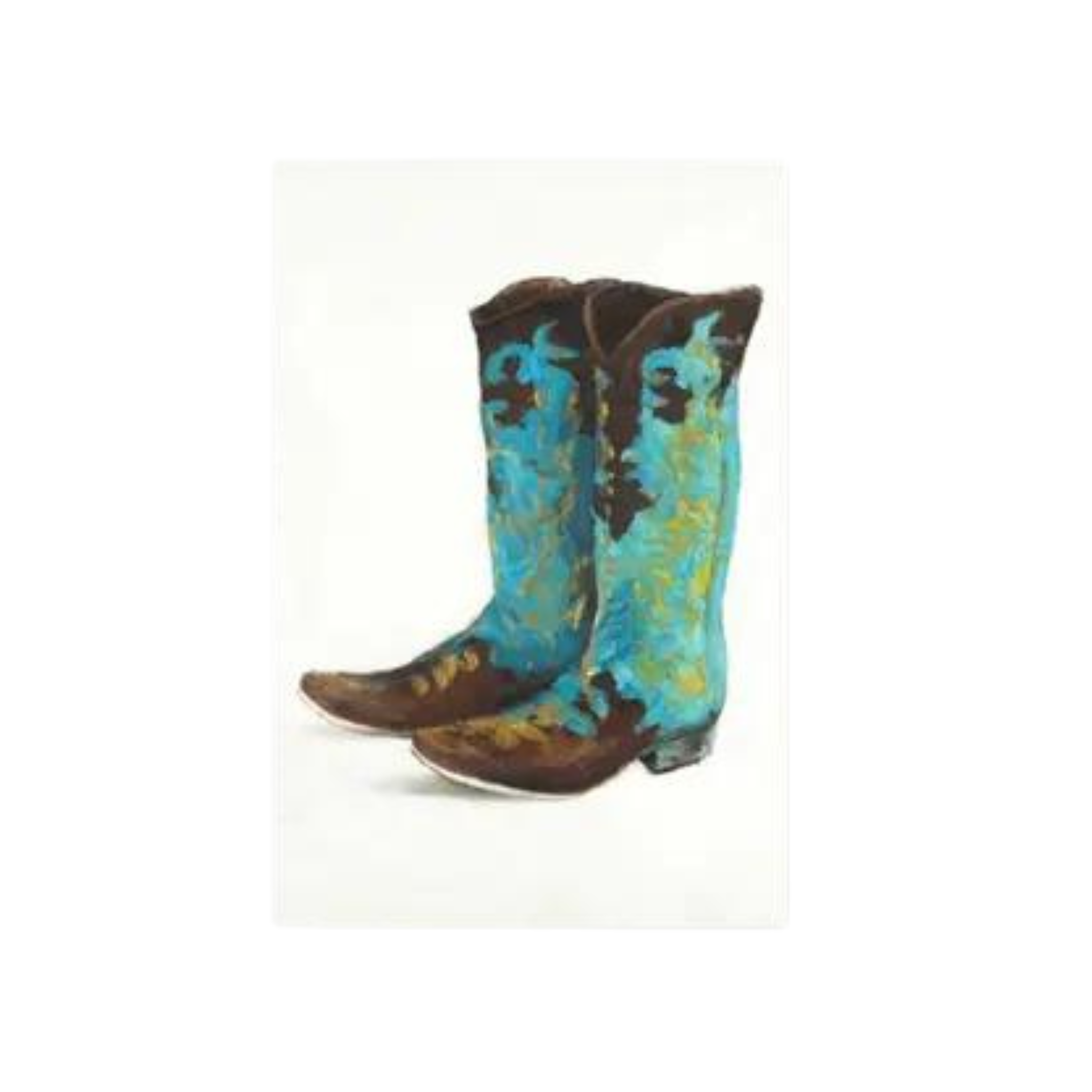 Blue cowboy boots | Fine art print on canvas 24" x 36"