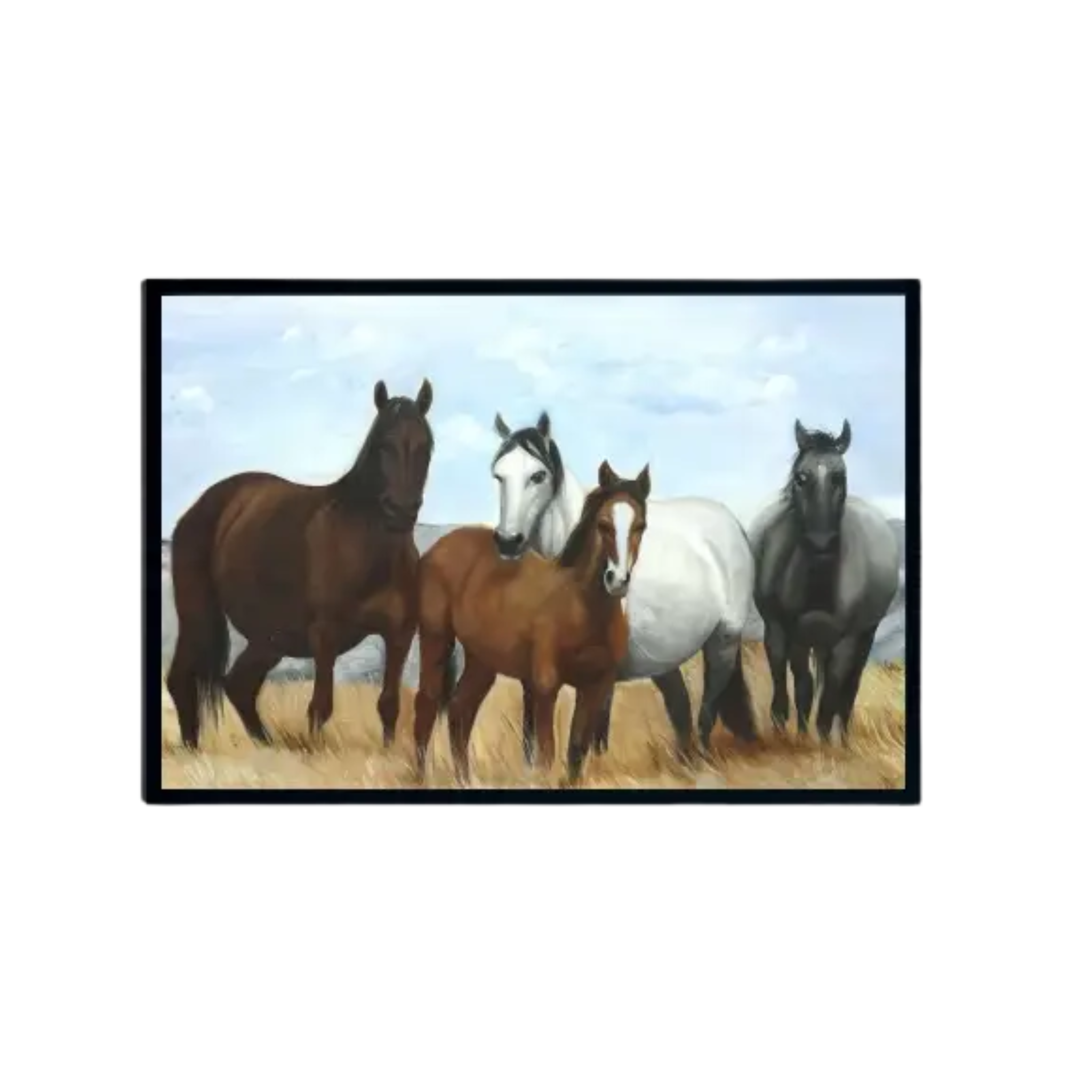 Horses In The Meadow Canvas Print 24" x 36"